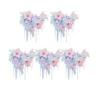 ibasenice Lot de 5 Autocollants Vinyle Cache-Rayures Voiture Motif Floral Aquarelle, Imperméables, Repositionnables, pour Carrosserie Auto, Moto, Scooter, Réparation Pare-Chocs et Portières