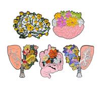 ibasenice Lot de 5 Broches Anatomiques en Émail et Alliage, Épingles Corps Humain pour Étudiants et Professionnels de Santé, Accessoires pour Tailleur et Paquet