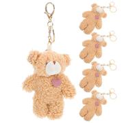 ibasenice Lot de 5 porte-clés ours en peluche mignons pour sac à main - Breloques ours en peluche pour sac à dos, cadeau d'anniversaire pour adolescentes