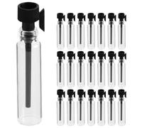 ibasenice Lot de 50 Mini Flacons de Parfum en Verre 2ml Noir Résistants la Casse et Anti-fuite pour Lotions et Parfums, pour Voyage et Usage Mobile