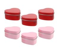 ibasenice Lot De 6 Boîtes À Biscuits Saint-Valentin En Forme De Cœur Avec Couvercles Mini-Boîtes En Forme De Cœur Avec Couvercles Boîte À Biscuits Saint-Valentin Rouge