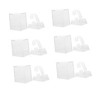 ibasenice Lot de 6 Boîtes à Montres Transparentes en Matière Solide pour Rangement et Présentation, Coffret Compact pour Montres Femmes et Garçon et Filles, Organisateur Léger et Portable