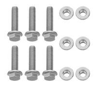 ibasenice Lot de 6 boulons de bride d'échappement crantés, écrous de | Boulons à bride en acier inoxydable, antirouille et faciles à installer, pour la fixation des composants d'échappement