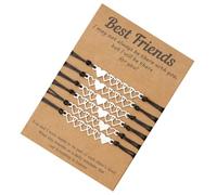 ibasenice Lot de 6 Bracelets D'amitié Réglables en Corde Noire Pendentif Cœur, Bijoux Minimalistes pour Adolescentes, Style Vintage, Accessoires Doux et Anti-décoloration Adaptés