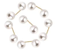 ibasenice Lot de 6 Broches en Fausses Perles Blanches Épingles de Sûreté 35 X 15 CM pour Col Châle et Jupe Présent pour Femmes et Jeunes Filles Lors D’Événements