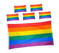 ibasenice Lot De 6 Drapeaux Arc-en-ciel De, Décoration Pour Lgbtq+, En Polyester, Pour L'extérieur, Jardin, Porche, 60 X 90 Cm