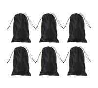 ibasenice Lot de 6 Pochettes à Cordon en Satin Noir pour Extensions de Cheveux, Paquet de Rangement Légers et Doux, Taille Adaptée pour Perruques et Accessoires de Coiffure, Voyage et Usage