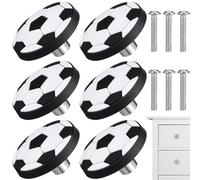 ibasenice Lot de 6 Poignées de Placard Garçon et Filles Anti-collision de Ballon de Football, Boutons de Tiroir Solide et Sûrs, Décoratives pour Chambre Garçon Fille, Montage Facile