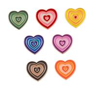 ibasenice Lot de 7 Badges de Cœur Rainbow Dégradé Multicolore Broches Décoratives en Alliage Corsages Chic pour Vêtements Accessoires Mode pour Fête et Quotidien