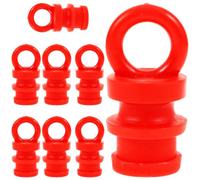 ibasenice Lot de 8 Capuchons de cône de signalisation avec Crochet, Rouge Haute visibilité | Protection Robuste pour poteaux de clôture extérieurs, idéale pour Les Chantiers, Les travaux Routiers,