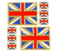 ibasenice Lot de 8 Épinglettes en Alliage de Zinc Drapeau Union Jack, Design Rectangulaire, Artisanat Raffiné, pour Usage Quotidien et Occasions Spéciales