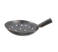 ibasenice Louche à Tamis en Fer 23 CM avec Trous 1 CM pour Jardinage, Pelle Utilitaire pour Nettoyage de Gouttières, Bassin de Récupération et Travaux Agricoles, Outil Polyvalent pour