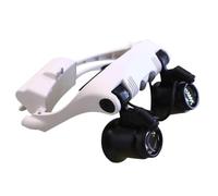 ibasenice Loupe Frontale avec Éclairage LED Blanc Tête Réglable Lentille Optique Interchangeable pour Réparation Électronique et Expertise Bijoux Outil Mains Professionnel