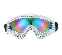 ibasenice Lunettes de Soleil Ornées de Bijoux en Plastique Écologique Lunettes de Carnaval Steampunk Ajustables Accessoires de Fête pour Musique et Soirées Déguisées Design Aviateur