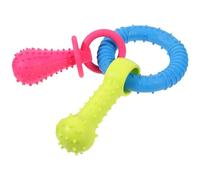 ibasenice Mâcher pour Chiots en TPR Multicolore, Lot de 3 Anneaux de Tétine, Interactif pour Petits Chiens, Stimule L’activité Mentale et Favorise la Santé Dentaire Couleur Aléatoire