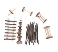 ibasenice Mâcher pour Hamsters et Petits Rongeurs Échelle de Grimpe Naturelle pour Cobayes et Écureuils Réduit Stress et des Animaux