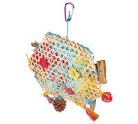 ibasenice Mâcher pour Perroquets Tressé Suspendu Papier pour Oiseaux Interactif pour Conures et Petits Oiseaux Dentaire pour Animaux de Compagnie Couleur Aléatoire