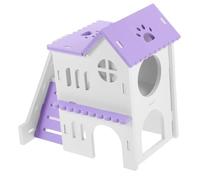 ibasenice Maison Hamster Stable et Abri Double avec Rampe Villa Colorée pour Cochons et Petits Rongeurs Refuge et Décoratif pour et Cobayes