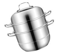 ibasenice Marmite à Vapeur en Acier Inoxydable Couvercle Haut, Grosse Capacité, Résistance Haute Température, Compatible Cuisinière Induction et Gaz pour Usage Domestique