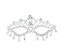 ibasenice Masque à Cristaux Argenté pour Bal Masqué et Carnaval, Panneau, Assemblage Manuel, Design Élégant et Résistant sans Décoloration ni Colle Visible