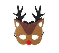 ibasenice Masque De Noël Feutre Masque Élan Pour Garçon Fille Et Adultes Amusant Pour Fêtes De Noël