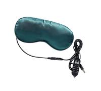 ibasenice Masque pour les yeux chauffant électrique, coussin chauffant recouvert de soie avec câble USB et télécommande, masque rempli d'absinthe pour un meilleur sommeil
