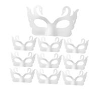 ibasenice Masques Vierges à Décorer en Pâte à Papier Blanche Lot de 10 Masques Papier à Peindre Forme Cygne Légers pour Bal Masqué Carnaval Cosplay et Activités Créatives