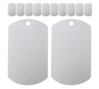 ibasenice Médailles D’Identification Vierges en Aluminium 50 Pcs - Plaque Double Face 50X29X1 MM pour Colliers Chiens et Chats Pendentifs Gravables Légers et Résistants Médailles
