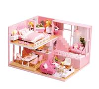 ibasenice Mini DIY House Manual Assemble Toy Creative Wooden Cottage Kit for Family and Friends Imaginative Role Play Suitable for All Ages Warm and Fun Craft