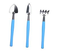 ibasenice Mini Ensemble D'outils De Jardinage en Fer Pelle De Jardin Pratique, Râteau Compact Bleu pour Plantations en Pots, Poignée Antidérapante pour Jardin Intérieur Et Extérieur