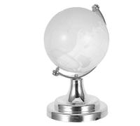 ibasenice Mini Globe Terre Verre Transparent Rotatif avec Support Stable Ornement Décoratif de Bureau pour Maison et Bureau Carte Du Monde Réaliste sur Sphère Verre