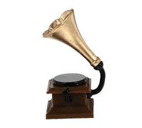 ibasenice Mini Phonographe Vintage Décor Résine Modèle Simulation Gramophone Ancien Ornement Miniature pour Maison Bureau Tabletop Mini Ornements