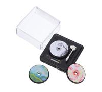 ibasenice Miniature Dollhouse CD Player Model Set Realistic Mini Record Player with Records Compact Furniture Accessory for Dollhouse Bedroom and Living Decoration