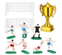ibasenice Miniature Modèle De Trophée Football avec 7 Joueurs Et 2 Filets Décoration De Maison De Poupée Et Fête Accessoire De Gâteau Thème Sport 3.54X2.44X1.38In