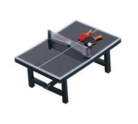 ibasenice Miniature Portable Table Tennis Set with Paddles and Balls Durable Mini Pingpong Table for Dollhouse Decoration and Collectors Model