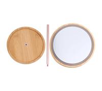 ibasenice Miroir de Maquillage LED pour Coiffeuse et Usage Domestique Couleur Aléatoire Miroir de Table en Bois, Pivotant à 90°, Surface Haute Définition, Design