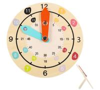 ibasenice Modèle D'horloge Éducative en Bois pour Garçon et Filles Design Numérique, Pédagogique Favorisant Le Développement Intellectuel Créativité des Tout-Petits