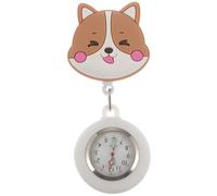 ibasenice Montre de Poche à Suspendre Clip et Housse Silicone Montre Rétractable à Motif Chien pour Personnel Infirmier et Médical en Milieu Hospitalier