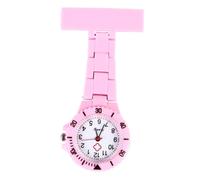 ibasenice Montre De Poche D'infirmière Numérique pour Femme, Plastique Rose, Clip Broche, Surveillance Infirmière, Élève en Soins, Usage Médical, Grand Cadran, Batterie Longue Durée