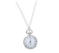 ibasenice Montre de Poche Pendentif Suspendu Alliage argenté avec Cadran Romain Montre de Poche délicate et décorative à chaîne Pratique Style Moderne et Vintage pour Porter au Cou