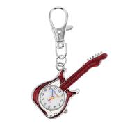 ibasenice Montre de Poche Porte-Clés Guitare Miniature à Quartz Rouge Accessoire Garçon et Filles pour Paquet à Dos Pendentif Guitare Original Montre Vintage Compacte et Légère 1 Pièce