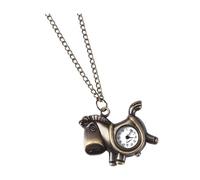 ibasenice Montre de Poche Vintage Cheval en Bronze Ancien Pendentif Rond Chaîne Ajustable Montre pour Femme Élégante et Présent pour Accessoires Mode