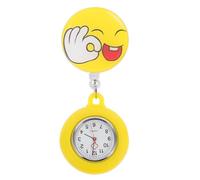 ibasenice Montre d'Infirmière à Quartz Clip de Sécurité Chiffres Arabes Lisibles Couleur Jaune Montre de Poche Suspendue Rétractable pour Professionnels de Santé et Suivi des Perfusions