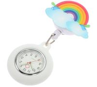 ibasenice Montre d'Infirmière Rétractable Étanche Clip Sécurisé Cadran à Chiffres Arabes Noirs Légère et Pratique pour Surveillance Infirmière Montres-Bracelets et Montre de Poche pour