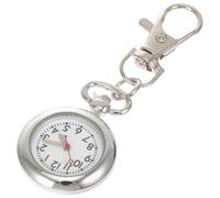 ibasenice Montre Gousset Quartz Métal Porte-Clés Argenté Montre Portable à Suspendre pour Usage Professionnel Médical Maison Bureau et Activités Extérieures