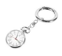 ibasenice Montre Porte-Clés Infirmière en Acier Inoxydable Argentée Lumineuse Montre pour Médecins Solide et Pratique pour Personnel et Étudiants