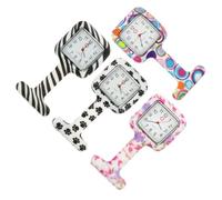 ibasenice Montres De Poche Infirmière en Silicone Lot De 4 Broches Quartz Médicales pour Surveillance Infirmière Étudiants Usage Professionnel Moyen
