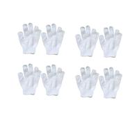 ibasenice Moufles de Bain pour Garçon et Filles en Nylon Blanc avec Manchette Large, Lot de 8 Set de Set de Pièces pour Nettoyer en Profondeur la Peau Pendant la Bain