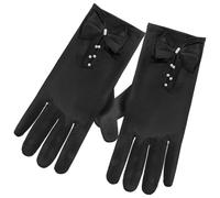 ibasenice Moufles de Mariée Accessoires Élégants en Satin Noir Élasticité Délicate et Ajustement Précis pour Soirée Dansante ou Fête de Thé