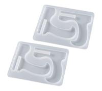 ibasenice Moules en Silicone pour Résine Époxy 2pcs, Moules Flexibles et Réutilisables pour Support de Téléphone Diy, Matériau Silicone Blanc
